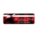 Search for red plaid return address labels Black