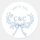 Search for vintage monogram stickers Dusty blue
