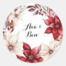 Search for red and white poinsettias stickers Watercolor