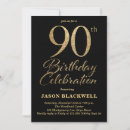 Search for celebrity birthday invitations Black and gold