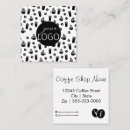 Search for coffee business cards Black and white
