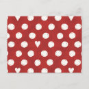 Search for red heart pattern postcards Red and white