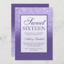 Search for violet sweet 16 invitations Elegant