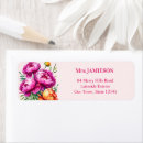 Search for peach flowers return address labels Pink
