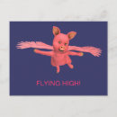 Search for pig fly postcards Pink
