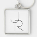 Search for wedding monogram square key rings Black and white