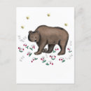 Search for brown bear illustration postcards Watercolor