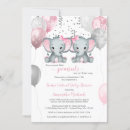 Search for elephant twins baby shower invitations Twin girls