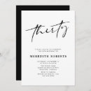 Search for chic 30th birthday invitations Minimalist