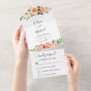 Search for peach flower wedding invitations Greenery