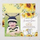 Search for sunflower 1st birthday invitations Honey bee