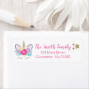 Search for unicorns return address labels For kids