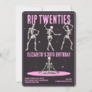 Search for pink skull birthday invitations Rip 20s