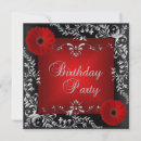 Search for black red silver birthday invitations Classy