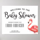 Search for tropical baby shower welcome signs Flamingo
