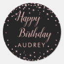 Search for womans black gold party stickers Happy birthday
