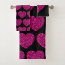 Search for pink black hearts bath towels Glitter