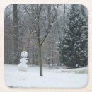 Search for winter snow scene coasters Snowman