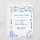 Search for squiggly invitations Blue and white