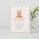 Search for vintage teddy bear invitations Blue gingham