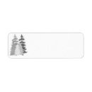 Search for tree silhouette return address labels Black