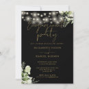 Search for black and gold engagement party invitations String lights