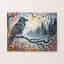 Search for crow bird puzzles Watercolor