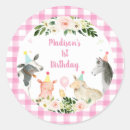 Search for pink animals stickers Calling all party animals