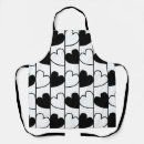 Search for black and white heart aprons Cute
