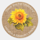Search for sunflower on burlap stickers Rustic country