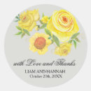 Search for yellow roses wedding stickers Watercolor