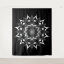 Search for black and white mandala tapestries Geometric