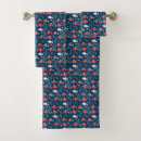 Search for fish bath towels Blue background