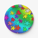 Search for puzzle pieces plates Colourful