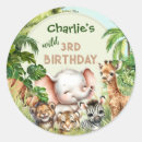 Search for cute 3rd birthday stickers Jungle