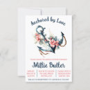 Search for boat bridal shower invitations Navy blue