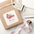 Search for red rose wedding stickers Thank you