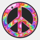 Search for groovy peace sign stickers Pink