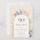 Search for floral 90th birthday invitations Simple