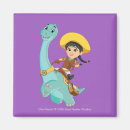Search for vest magnets Happy cowgirl on dinosaur