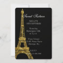 Search for eiffel tower sweet 16 invitations Gold