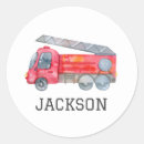 Search for firetruck birthday party stickers Red