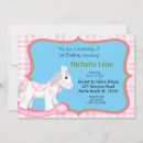 Search for horse 1st birthday invitations Pink