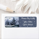 Search for covered return address labels Snow covered trees