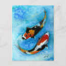 Search for koi fish painting postcards Watercolor