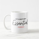 Search for essential mugs Typography