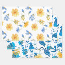 Search for blue tiles wrapping paper Blue and yellow