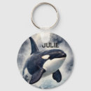 Search for whale round key rings Black and white