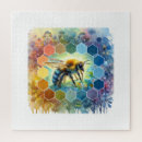 Search for bee puzzles Watercolor