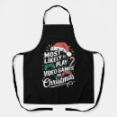 Search for gamer aprons Santa
